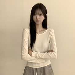 長袖Tシャツ ベーシックラウンド長袖Tシャツ(11color) IVORY