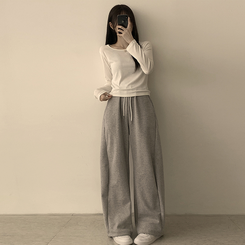 長袖Tシャツ ベーシックラウンド長袖Tシャツ(11color) IVORY