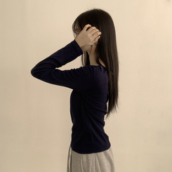 長袖Tシャツ ベーシックラウンド長袖Tシャツ(11color) NAVY