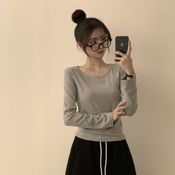 長袖Tシャツ ベーシックラウンド長袖Tシャツ(11color) GREY