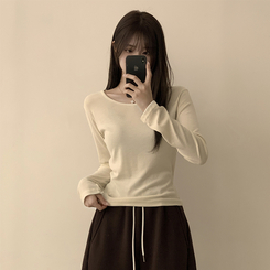 長袖Tシャツ ベーシックラウンド長袖Tシャツ(11color) CREAM