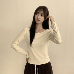 長袖Tシャツ ベーシックラウンド長袖Tシャツ(11color) CREAM
