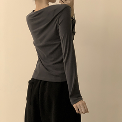 長袖Tシャツ ベーシックラウンド長袖Tシャツ(11color) CHARCOAL