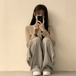 長袖Tシャツ ベーシックラウンド長袖Tシャツ(11color) BEIGE