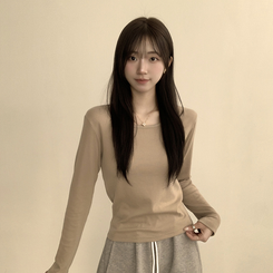 長袖Tシャツ ベーシックラウンド長袖Tシャツ(11color) BEIGE