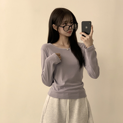 長袖Tシャツ ベーシックラウンド長袖Tシャツ(11color) LAVENDER
