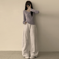 長袖Tシャツ ベーシックラウンド長袖Tシャツ(11color) LAVENDER