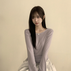 長袖Tシャツ ベーシックラウンド長袖Tシャツ(11color) LAVENDER