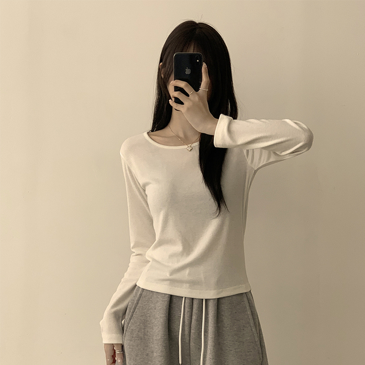 ベーシックラウンド長袖Tシャツ(11color) IVORY