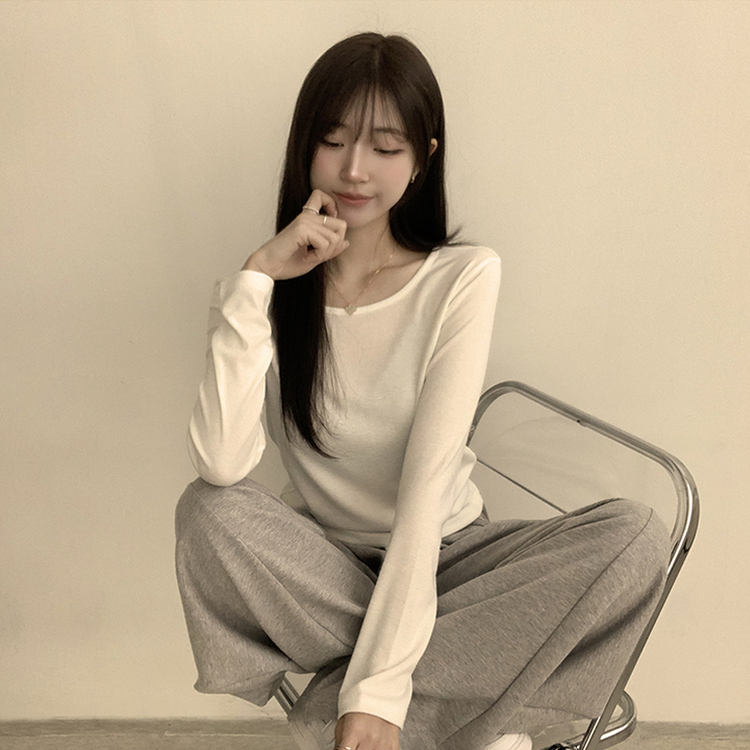 ベーシックラウンド長袖Tシャツ(11color) IVORY