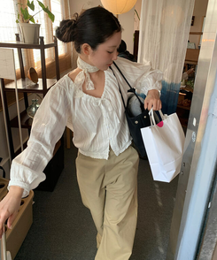 ファッション雑貨 レーススカーフ CREAM