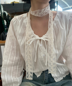 ファッション雑貨 レーススカーフ CREAM