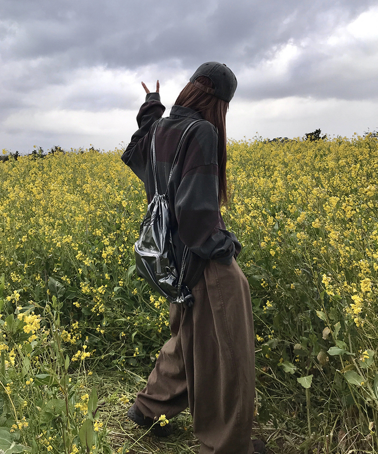 カーピンタックバンディングパンツ LIGHT BROWN