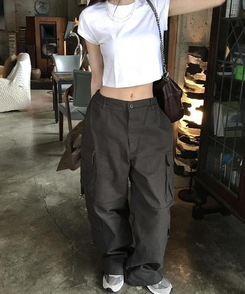 コットンパンツ カーゴバンディングパンツ CHARCOAL KHAKI