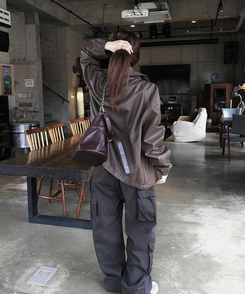 コットンパンツ カーゴバンディングパンツ CHARCOAL KHAKI