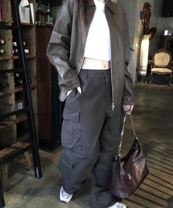 コットンパンツ カーゴバンディングパンツ CHARCOAL KHAKI