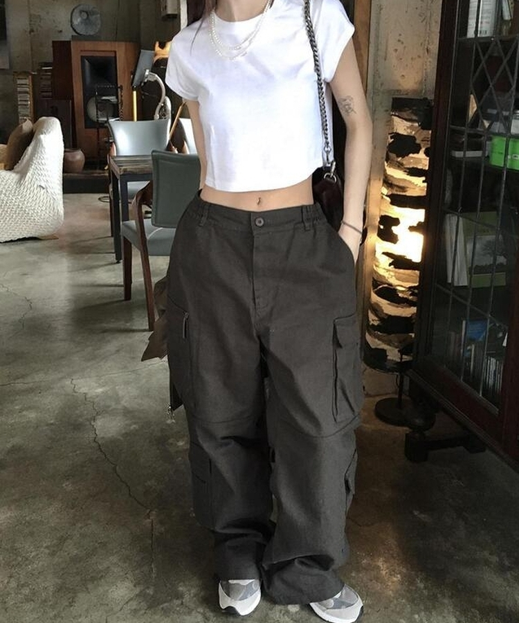 コットンパンツ カーゴバンディングパンツ CHARCOAL KHAKI