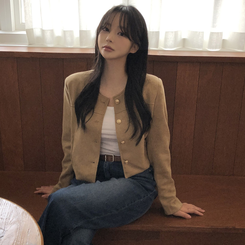 スエードノーカラークロップジャケット BEIGE