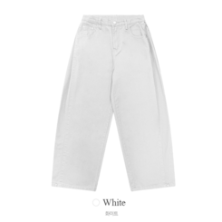 틴즈 사이드 핀턱 밑단 스냅버튼 조거 와이드 팬츠