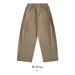 틴즈 사이드 핀턱 밑단 스냅버튼 조거 와이드 팬츠