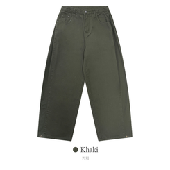 틴즈 사이드 핀턱 밑단 스냅버튼 조거 와이드 팬츠