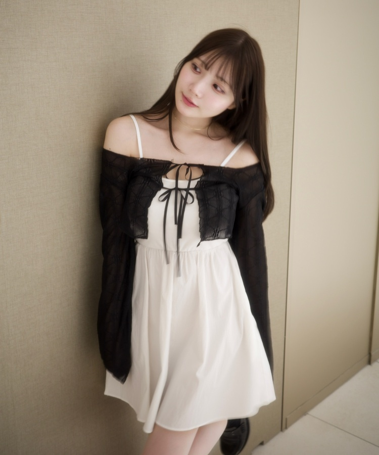 레이스 가디건 블랙