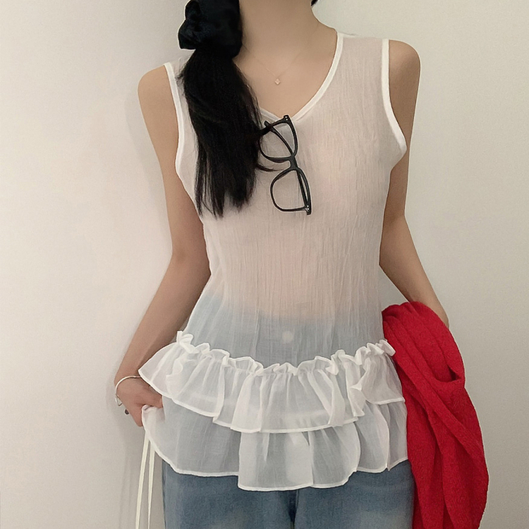 ティアードレースキャミソール WHITE