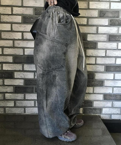 ワイド ワイドバルーンバンディングパンツ BLACK DENIM