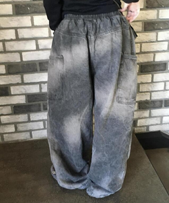 ワイド ワイドバルーンバンディングパンツ BLACK DENIM