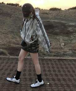 ミニスカート ドロップカモショートスカート KHAKI