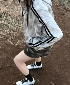 ミニスカート ドロップカモショートスカート KHAKI