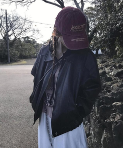 ジャケット レザージップアップジャケット BROWN