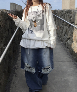 長袖Tシャツ トミーレイヤードTシャツ WHITE