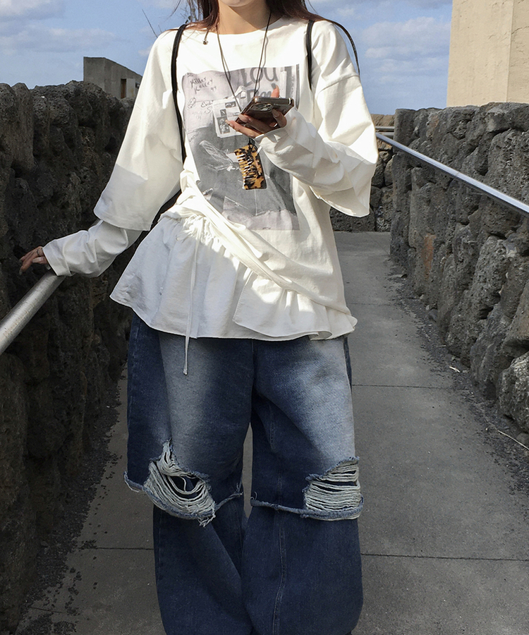 トミーレイヤードTシャツ WHITE