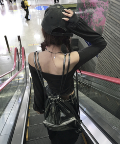 長袖Tシャツ レタリングオフTシャツ CHARCOAL