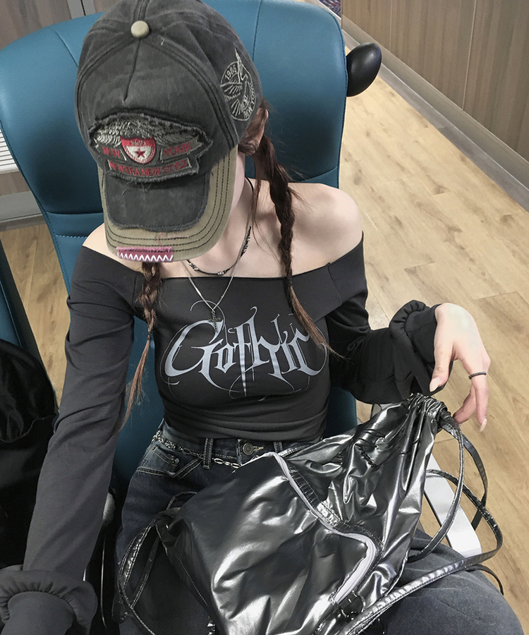 レタリングオフTシャツ CHARCOAL