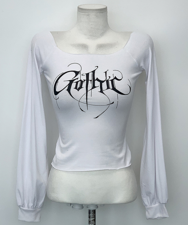 長袖Tシャツ レタリングオフTシャツ