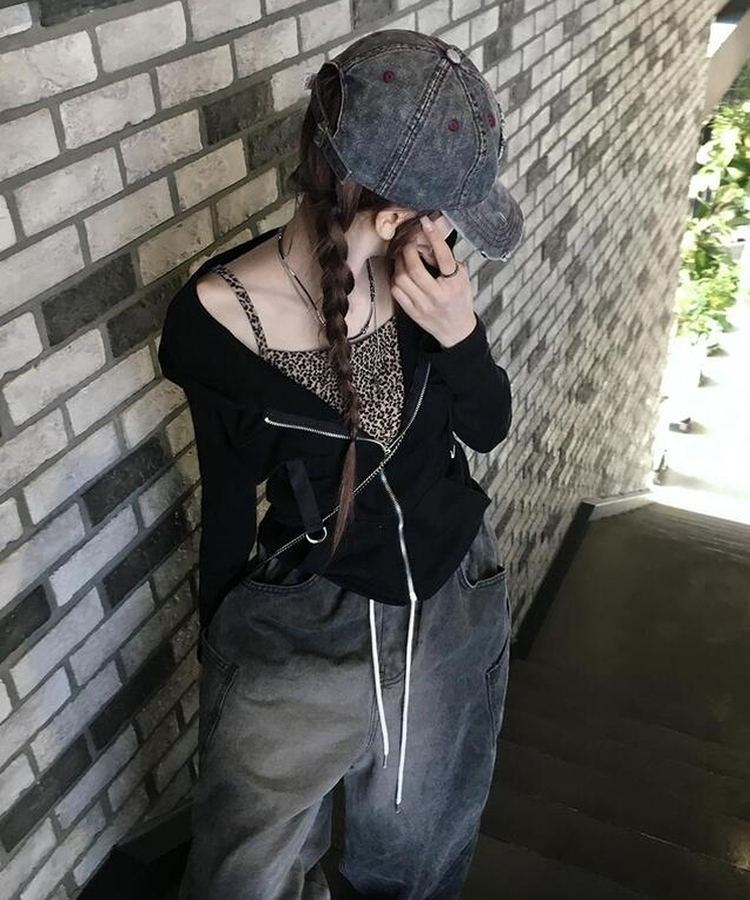 レオパードクロップキャミソール BROWN