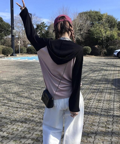 フード バウンドフードTシャツ LIGHT PINK
