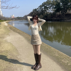 ノースリーブ ドットリボンシャーリン CREAM