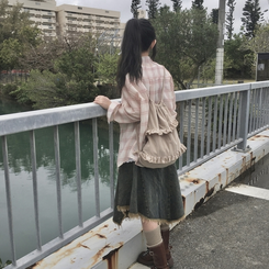 コーデュロイフリルバックパック BEIGE