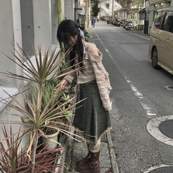 コーデュロイフリルバックパック BEIGE