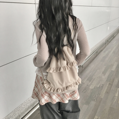 コーデュロイフリルバックパック BEIGE