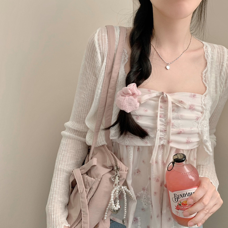 レースシースルークロップボレロカーディガン IVORY
