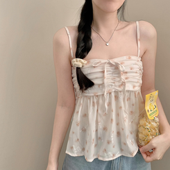 ブラウス フラワーシフォンキャミソールブラウス BEIGE