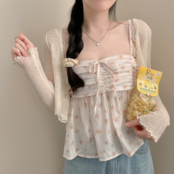ブラウス フラワーシフォンキャミソールブラウス BEIGE