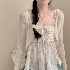 ブラウス フラワーシフォンキャミソールブラウス BEIGE