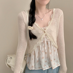 ブラウス フラワーシフォンキャミソールブラウス BEIGE