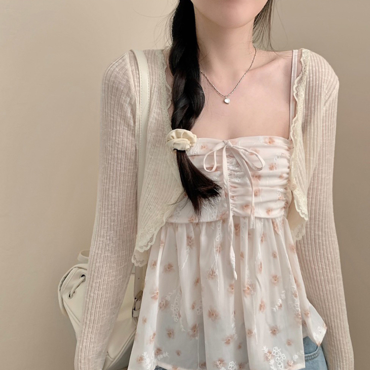 フラワーシフォンキャミソールブラウス BEIGE