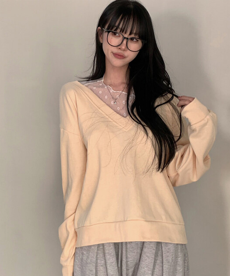 フラワーフリルシースルーレイヤードTシャツ WHITE